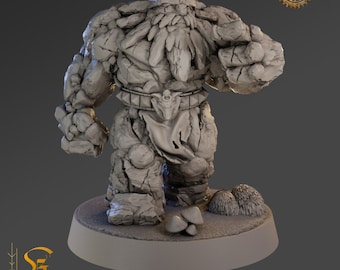 Golem de pierre nain D&D | Donjons et dragons | Golem de Thalgrim | Miniature 28 mm/32 mm | Par Krizzart Miniatures