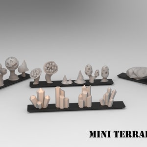 Mushroom & Rock Terrain | Crazy Mushrooms V3.0 | 3D Printed Resin Miniature | 28mm | By Crazy Mushrooms Studio
