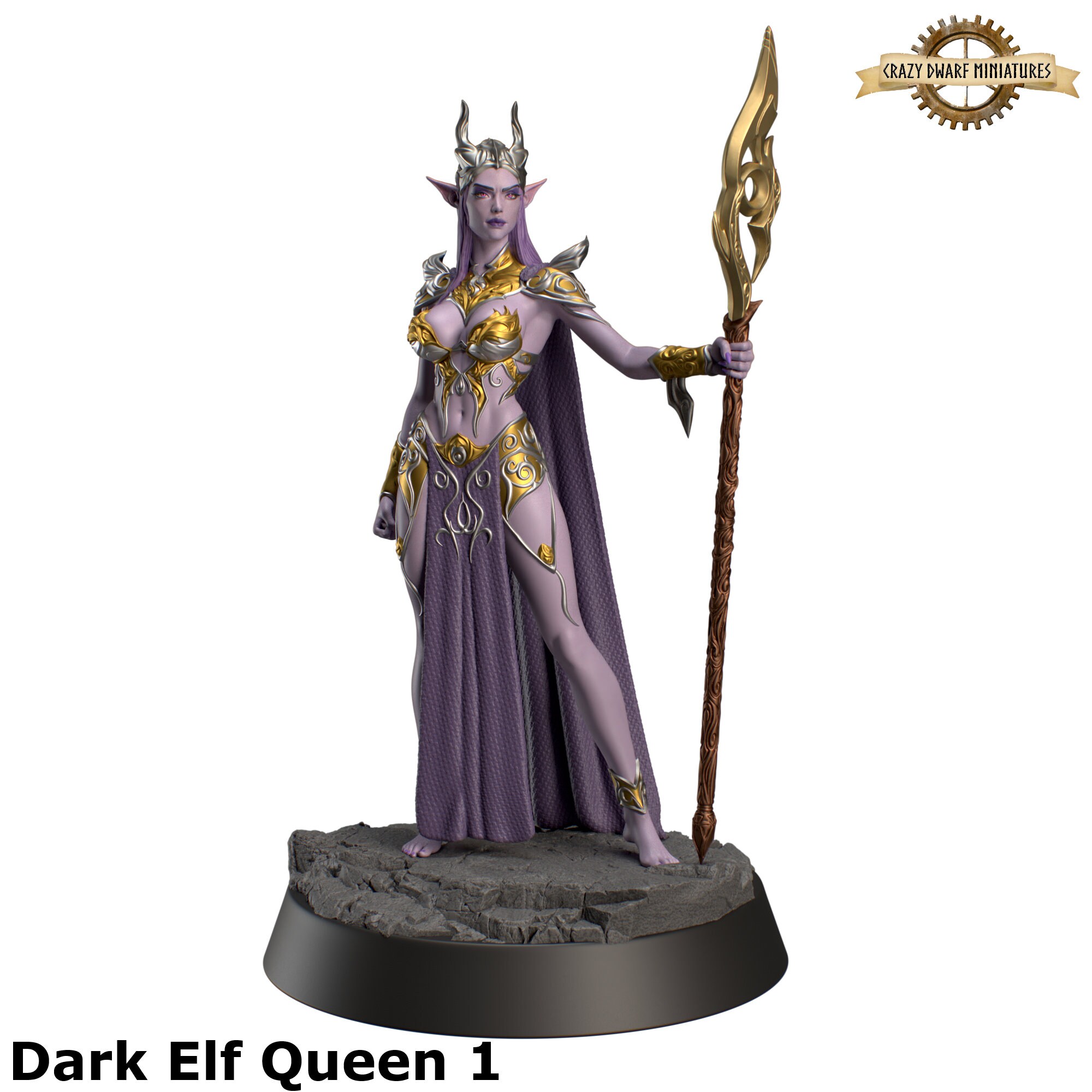 D&D Dark Elf Queen | 3D Printed Resin Miniature | By Hold My Miniatures