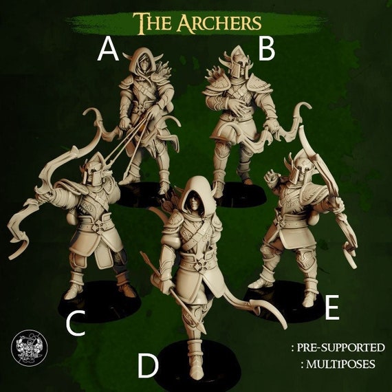 D&D High Elf Rangers/hunters 3D Printed Resin Miniature Etsy