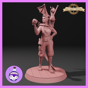Tiefling Artificer | The Hags Lair  | 3D Printed Resin Miniature | By Ella&#39;s Arcanum