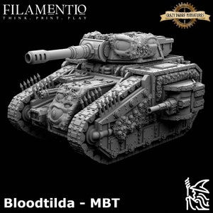 Bloodtilda (B - Heavy Turret) - Kampfpanzer | 3D gedruckte Resin Miniatur | Von Filamentio