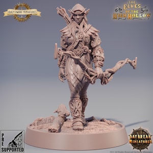 D&D Elf Ranger/Hunter | Lindulae Of The Higher | 3D Printed Resin Miniature | 32mm | By Daybreak Miniatures