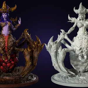 D&D Drider Spider Queen | 3D Printed Resin Miniature | By Hold My Miniatures