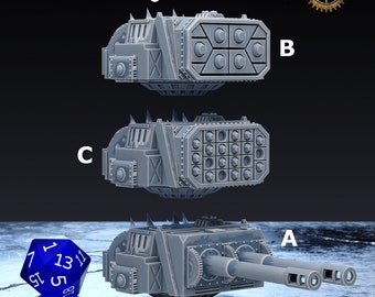 Torreta de caparazón caótica / Torreta de caparazón mecánica infernal / Miniatura de resina impresa en 3D / Por Den Of Imagination
