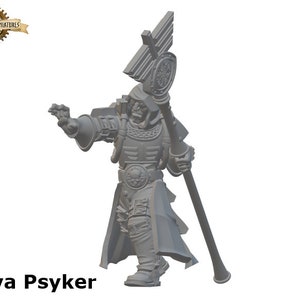 Psyker Volva | Rundsgaard | Miniatura de resina impressa em 3D | Por Workshop de Conflito Crepuscular