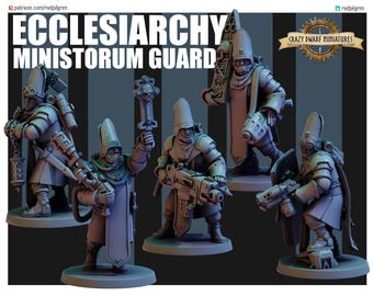 Imperial Armed Priests | 3D Printed Resin Miniature | By Red Pilgrim Miniatures