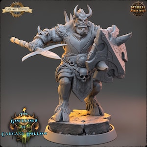 D&D Demon Fighter/Paladin | Orhaz Drex | 3D Printed Resin Miniature | 32mm | By Daybreak Miniatures