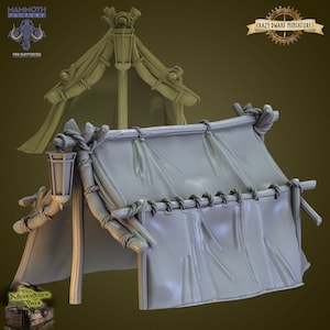 Adventurer&#39;s Tent | The Adventure Box | 3D Printed Resin Miniature | By Mammoth Factory