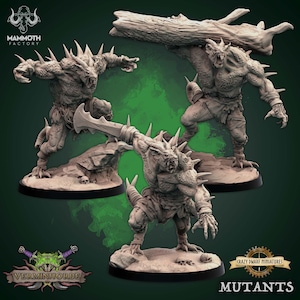Rat Mutants | Verminhorde | 3D Printed Resin Miniature | By Mammoth Factory