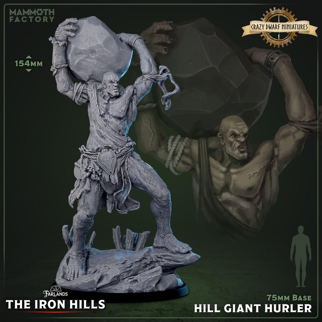 D&D Hill Giant | Dungeons and Dragons | Hill Giant Hurler | 28mm/32mm ...