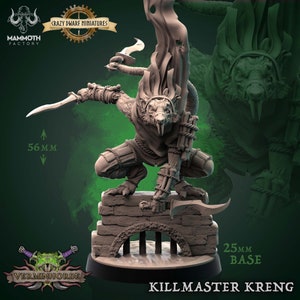 Killmaster Kreng - Ratmen Rogue/Assassin | Verminhorde | 3D Printed Resin Miniature | By Mammoth Factory
