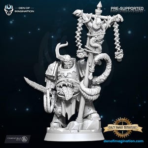 Plague Icon Bearer - Chaos Champion | 3D Printed Resin Miniature | By WildMesh