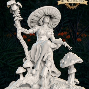 D&D Human Druid | Spirit Of The Forest | 3D Printed Resin Miniature | By Big Mini Sculpting