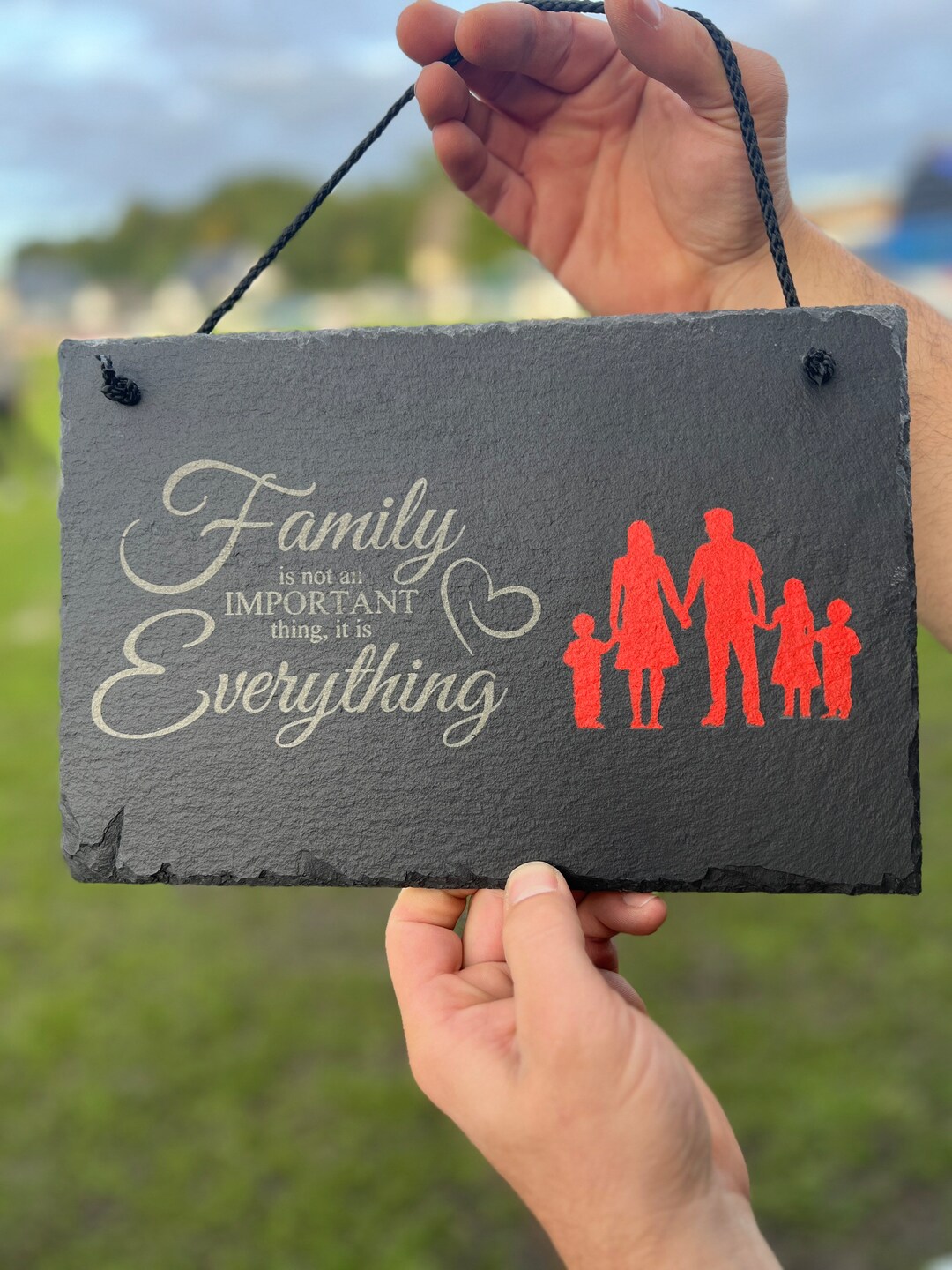 Schiefertafel mit Spruch und einem Motiv Doppelherz lackiert Etsy.de