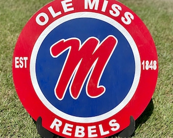 Ole Miss, Rebels, University of Mississippi, Door Hanger, Wall Sign, Decorative Sport Memorabilia, Man Cave, Office Sign, Game Room