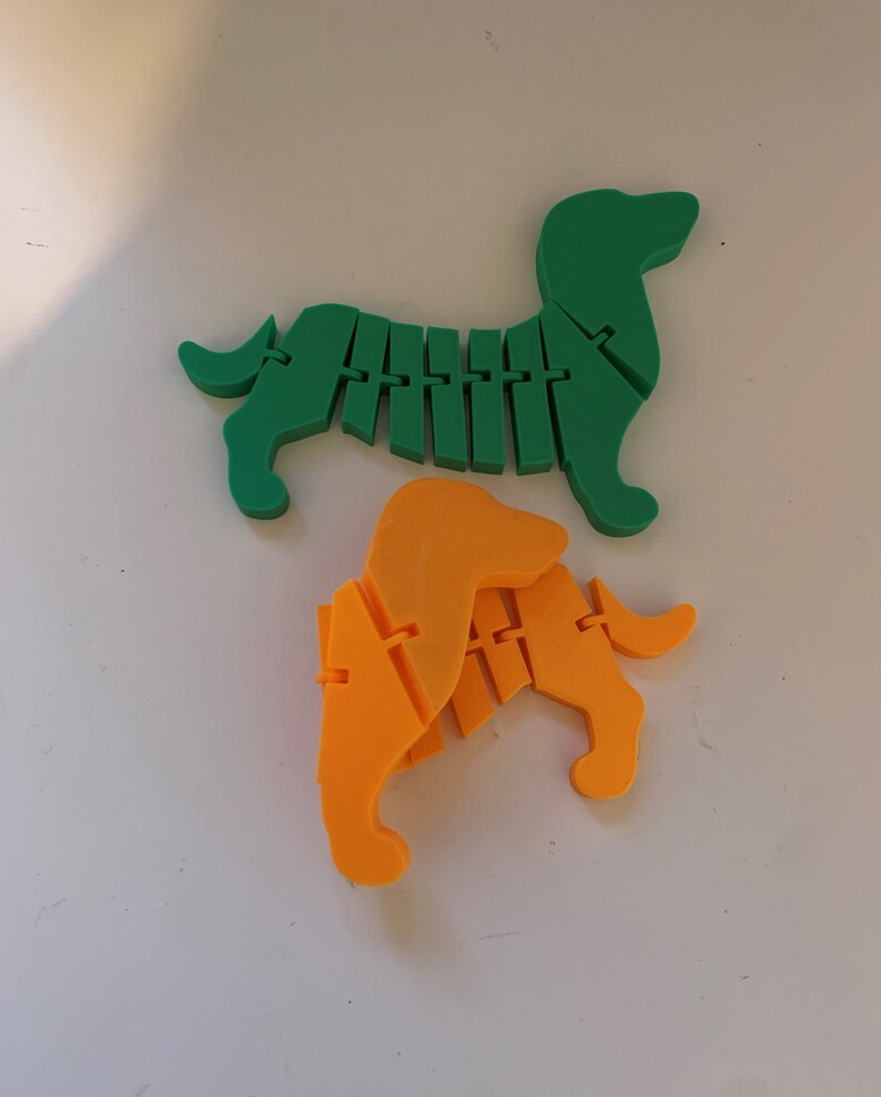 Flexible Sausage Dog Fidget Toy 3D Printed Flexi Daschund Gift PLA Etsy
