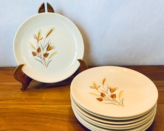 Vintage MCM Taylor Smith & Taylor Autumn Harvest Bread Plates