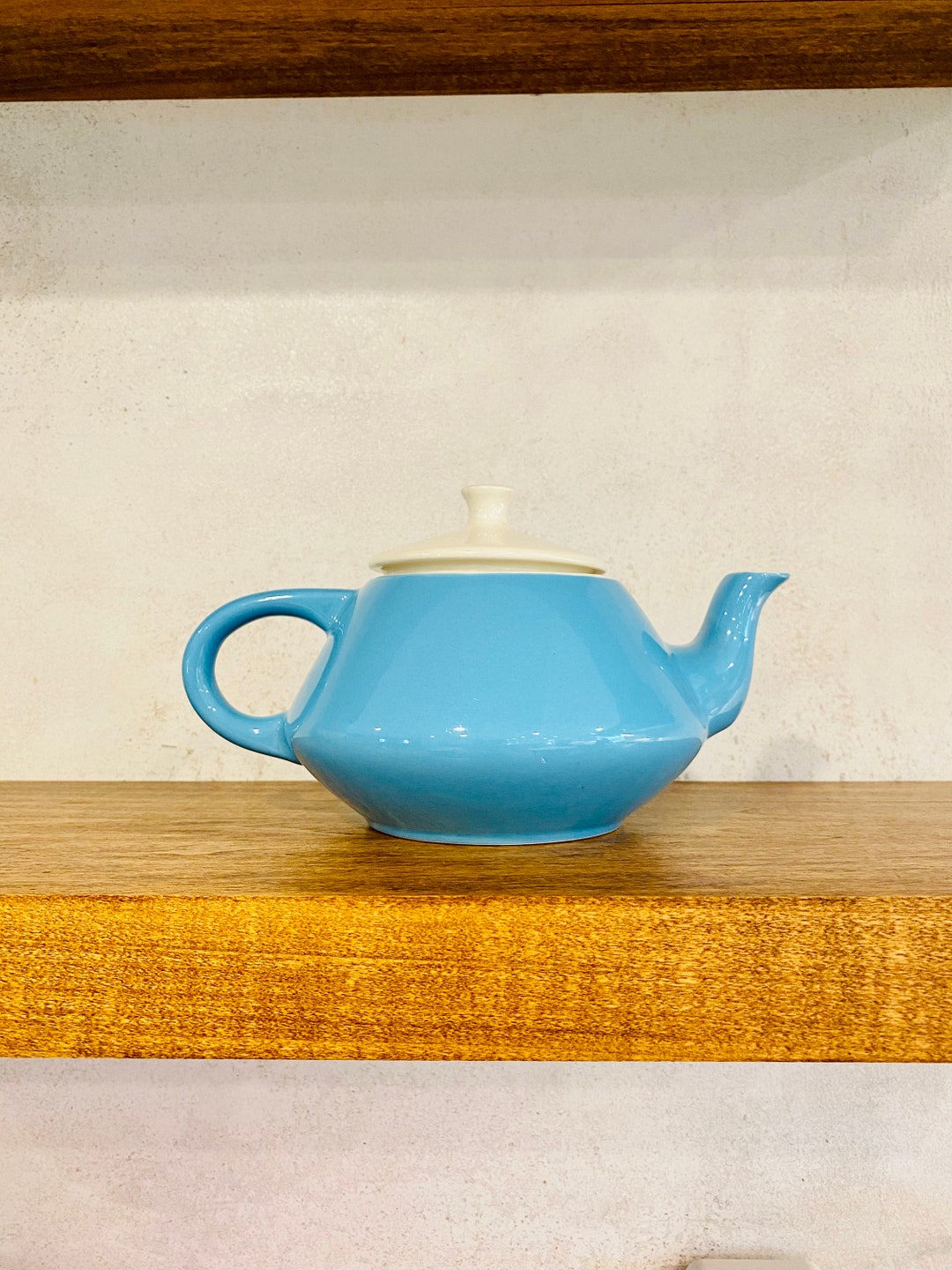 Vintage Blue Heaven Teapot by Royal China Mid Century Modern Rare Etsy