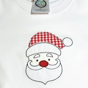 Boys Santa appliqué shirt/Christmas Embroidery/personalized Christmas shirt/monogrammed shirt for boy/Santa shirt