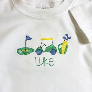 Boys Golf shirt/Golf Embroidery/Little Buddy/Future Golfer/Daddy’s golf Buddy/monogrammed shirt for boy/custom golf shirt