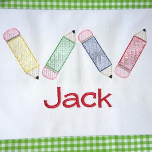 Embroidered Back to School Pencil Shirt: Personalized Monogram