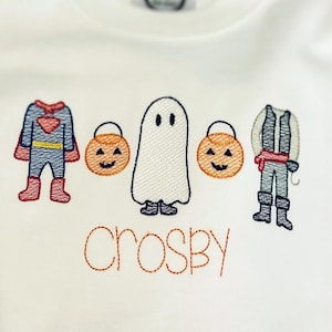 Embroidered Boys Halloween Costume Shirt: Personalized Monogram