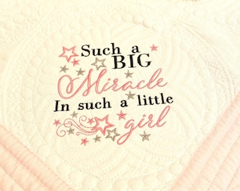 Embroidered Baby Quilt: Custom Heirloom Gift, 100% Cotton