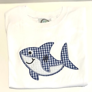 Boy happy shark shirt/Personalized Embroidery/Monogrammed shirt for boy/shark embroidered shirt/