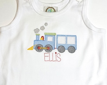 Boys Personalized Embroidered Train Shirt: Custom Clothing