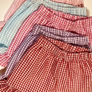 Girls ruffled gingham shorts/gingham shorts/girls shorts/summer shorts