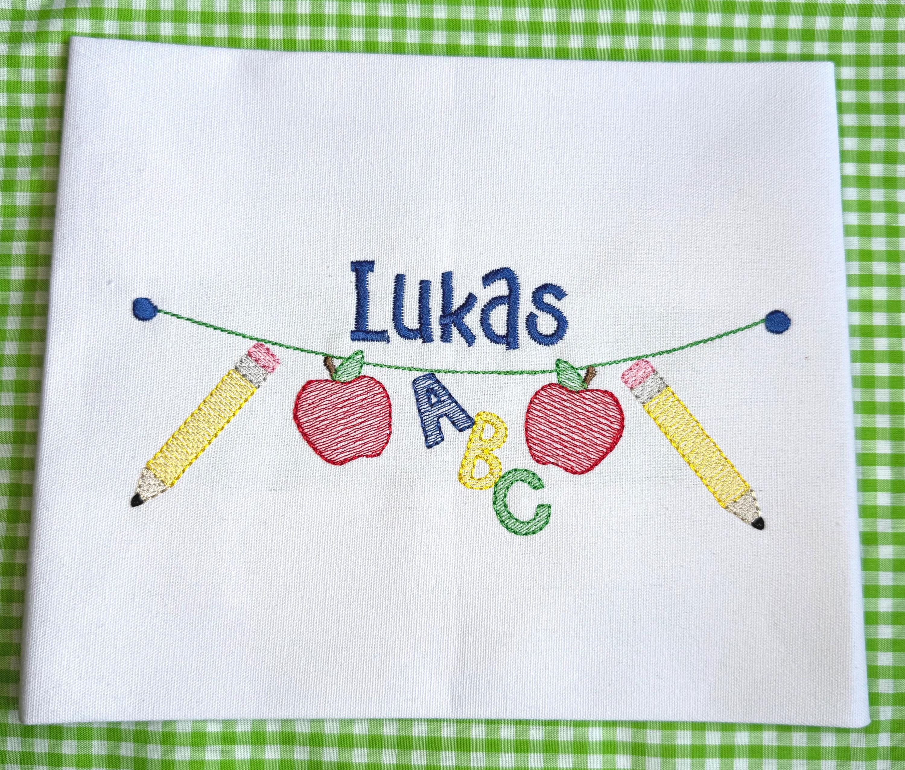 Monogrammed ABC Back to School Shirt: Custom Embroidered Boys Top
