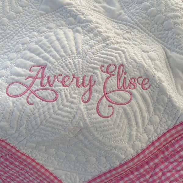 Baby Heirloom quilt/Custom Embroidered heirloom quilt/Monogrammed quilt/Personalized/Baby shower gift/Personalized quilt