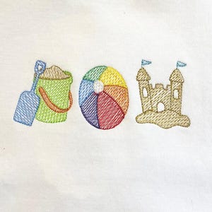 Boys Summer Beach embroidered shirt/Summer Embroidery for boys/monogrammed shirt for boy/Beach toys embroidery/boys summer shirt