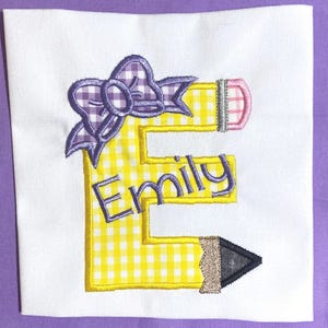 Girls Back to School shirt /Initial with name Monogrammed for girls /School days/ Back to School/pencil name embroidery