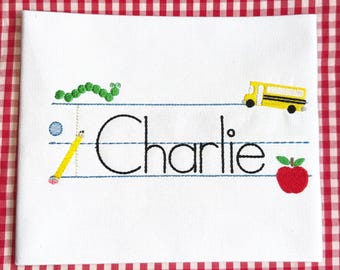 Boys and Girls Back to School shirt/paper shirt personalized Embroidered/Monogrammed shirt for boy/Back to school Embroidered shirt