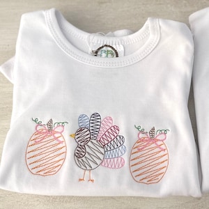 Girls Thanksgiving Turkey shirt/Thanksgiving Embroidery/Turkey/Monogrammed for girl/custom thanksgiving shirt/Turkey and Pumpkins