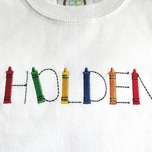 Girls and Boys Back to School shirt /Monogrammed for girls and boys/School days/ Back to School/crayon name embroidery