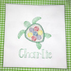Embroidered Turtle Shirt for Boys: Custom Monogrammed Summer Top