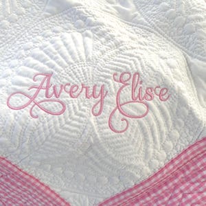 Baby Heirloom quilt/Custom Embroidered heirloom quilt/Monogrammed quilt/Personalized/Baby shower gift/Personalized quilt