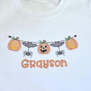 Boys Halloween Jackolantern and Spider shirt/ Halloween Embroidery/personalized Halloween shirt/monogrammed shirt for boy/halloween shirt