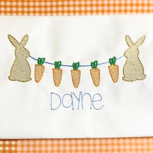 Boys Easter bunny shirt/Easter bunny holding carrots/boys Easter Embroidery/personalized Easter shirt/Easter