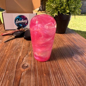 Handcrafted Cosmic Cotton Candy Pearl Shift Knob for Manual Transmission, thread adapters available.
