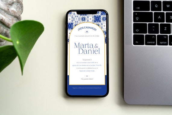 Digital Wedding Invitation | Invitación de boda digital | Azulejos