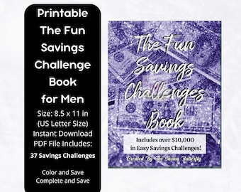 Digital Fun Savings Challenge Book for Men / US Letter Size Savings Book/ Scratch and Save Low Income Savings Challenge Book/ Gift for Him