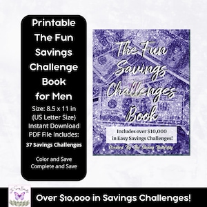 Digital Fun Savings Challenge Book for Men / US Letter Size Savings Book/ Scratch and Save Low Income Savings Challenge Book/ Gift for Him