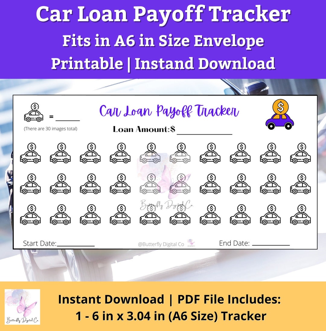 Printable Car Loan Payoff Tracker A6/ Debt Payoff Tracker/ - Etsy