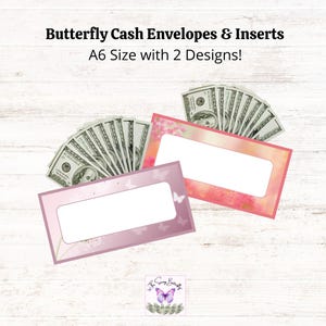 Printable Butterfly Cash Envelope Bundle: A6 Cash Binder Inserts (Digital Download)