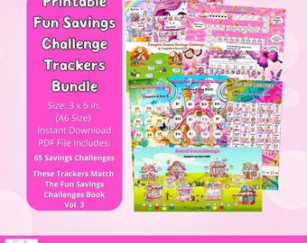 Fun Savings Challenge Trackers Bundle Vol. 3: 65 A6 Inserts (PDF Download)