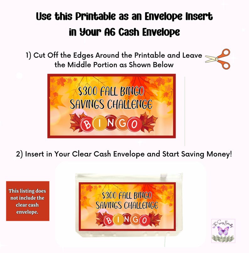 Printable Fall Bingo Savings Challenge: A6 Binder Insert (PDF Download ...